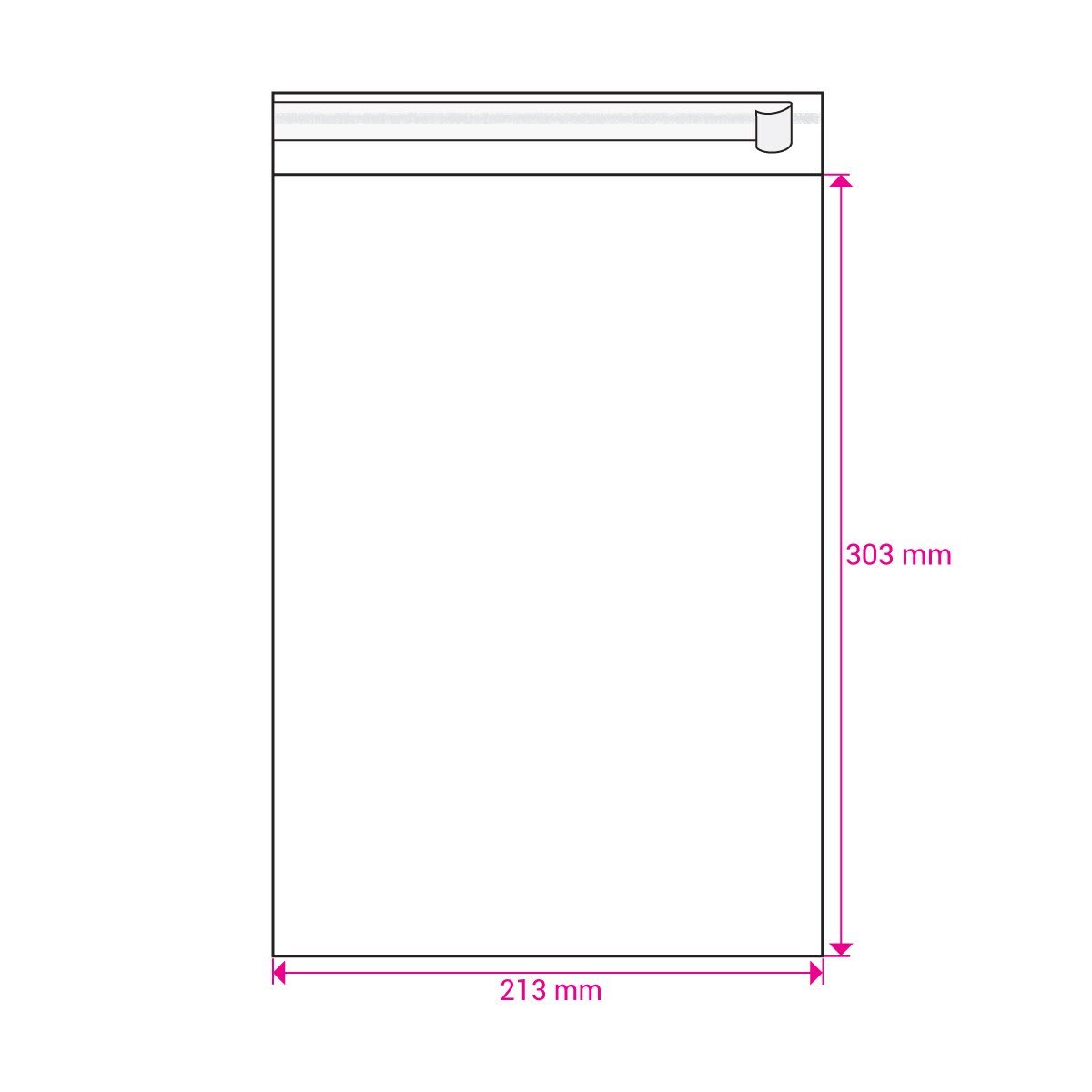 11.93 x 8.39 " Cello Bag Peel & Seal