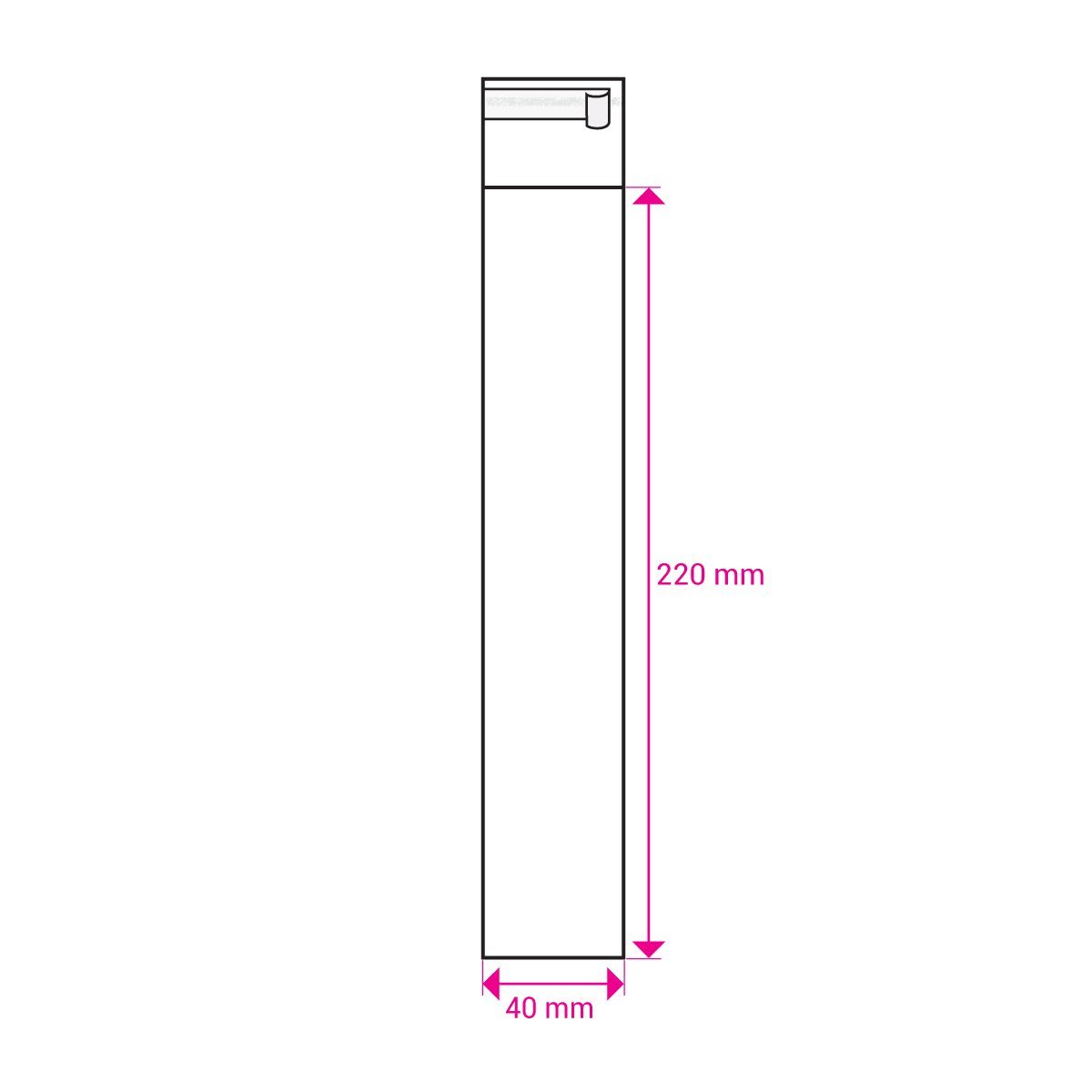 220mm Long X 40mm Wide Cello Bag Peel & Seal