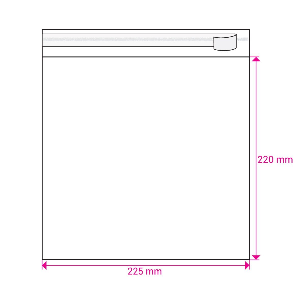 220mm Long X 225mm Wide Cello Bag Peel & Seal