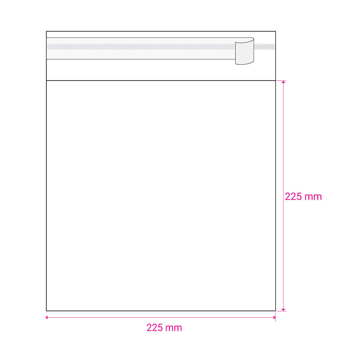 225mm Long X 225mm Wide Cello Bag Peel & Seal