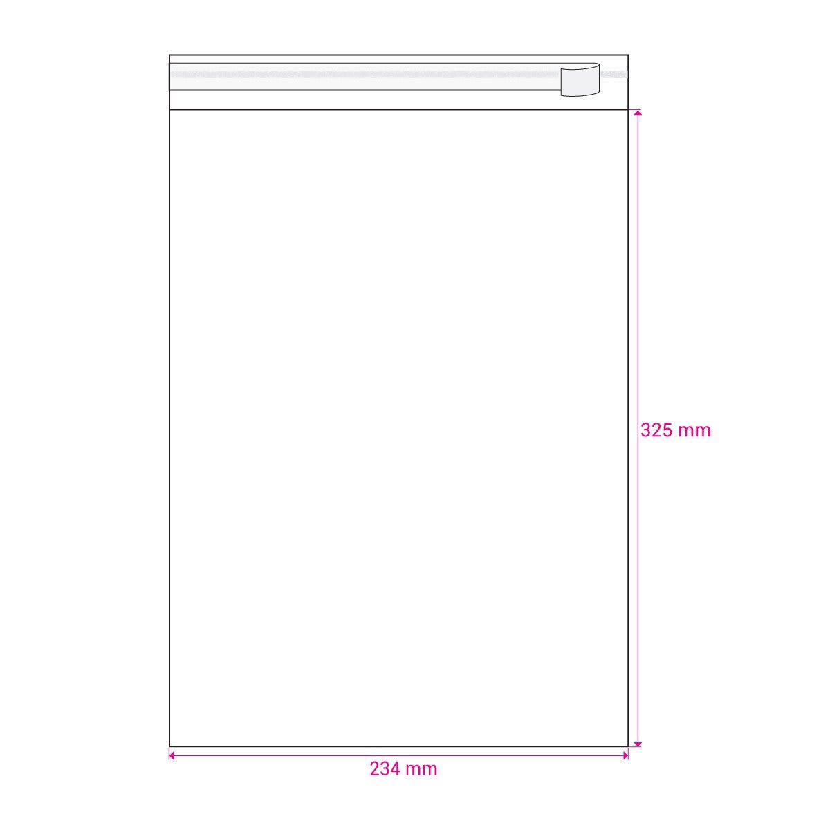 325mm Long X 234mm Wide Cello Bag Peel & Seal