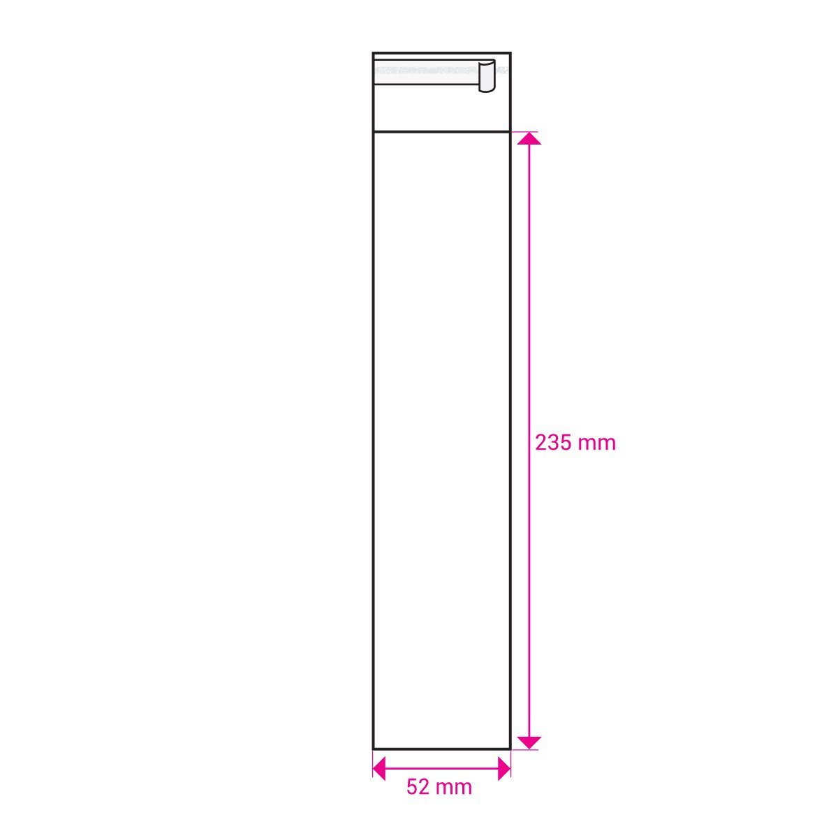 235mm Long X 52mm Wide Cello Bag Peel & Seal