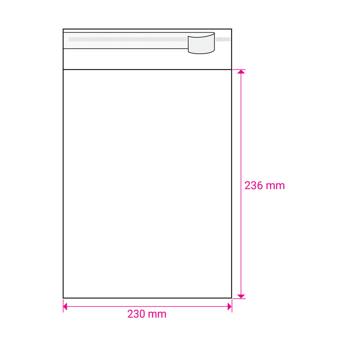 236mm Long X 230mm Wide Cello Bag Peel & Seal