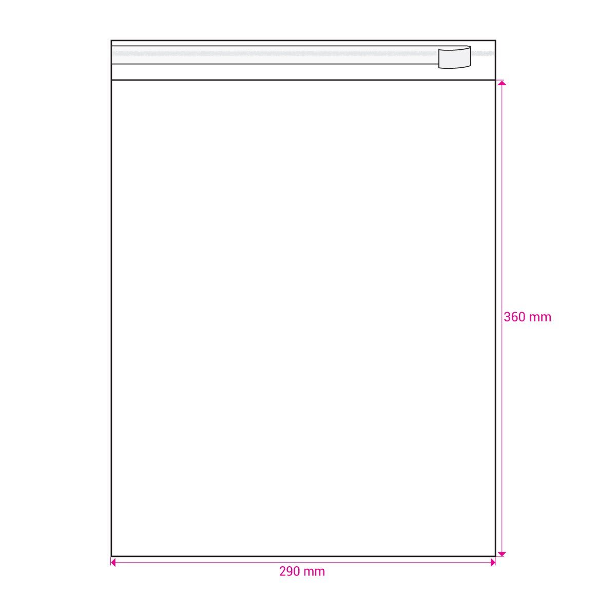 360mm Long X 290mm Wide Cello Bag Peel & Seal