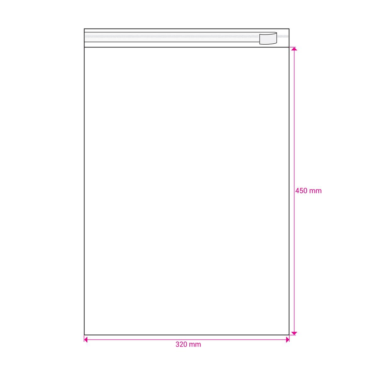 450mm Long X 320mm Wide Cello Bag Peel & Seal