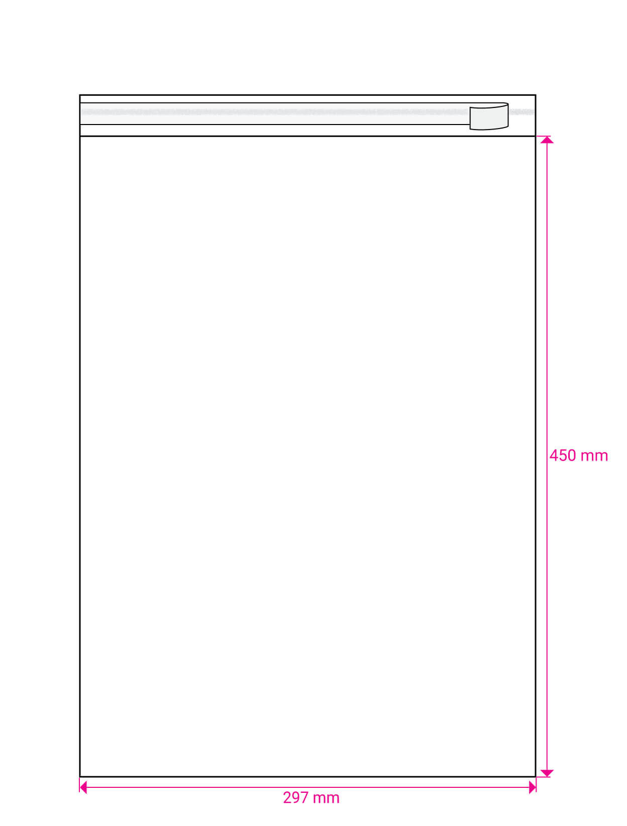 450mm Long X 297mm Wide Cello Bag Peel & Seal