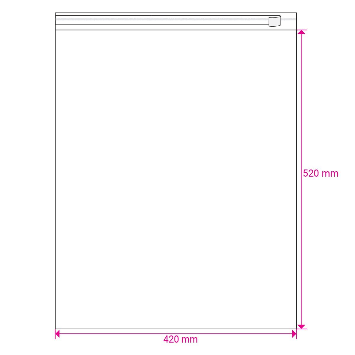 520mm Long X 420mm Wide Cello Bag Peel & Seal