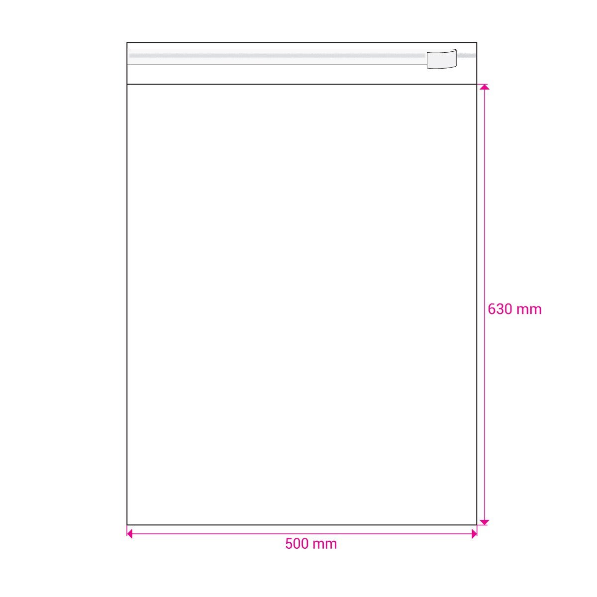 630mm Long X 500mm Wide Cello Bag Peel & Seal