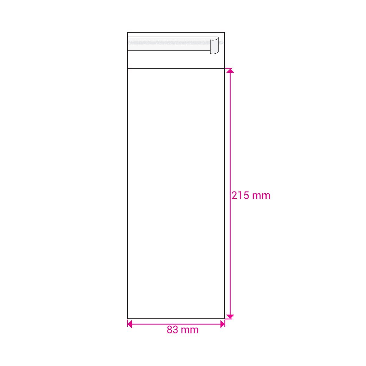 8.46 x 3.27 " Cello Bag Peel & Seal