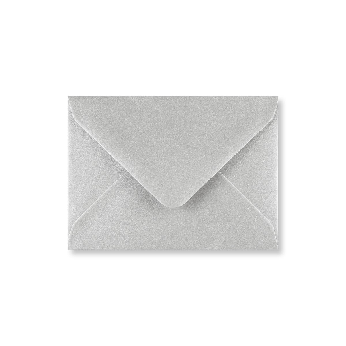 82x113mm C7 Metallic Silver Gummed V Flap 100gsm Envelopes