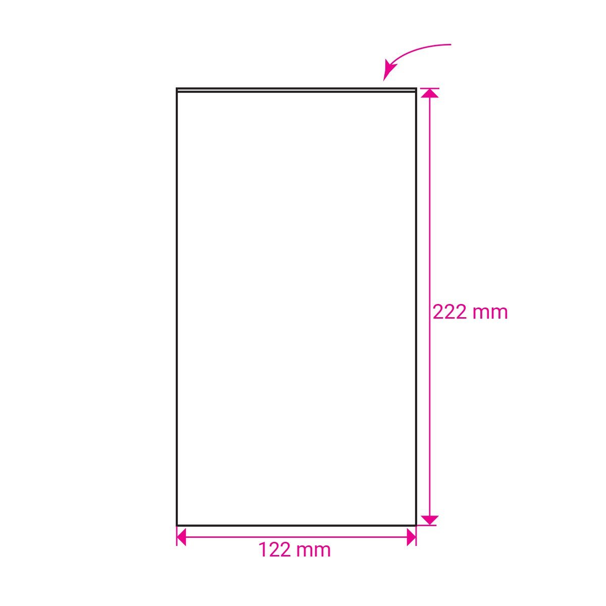 222x122mm Open Top Pocket Bag Opp 40 Microns