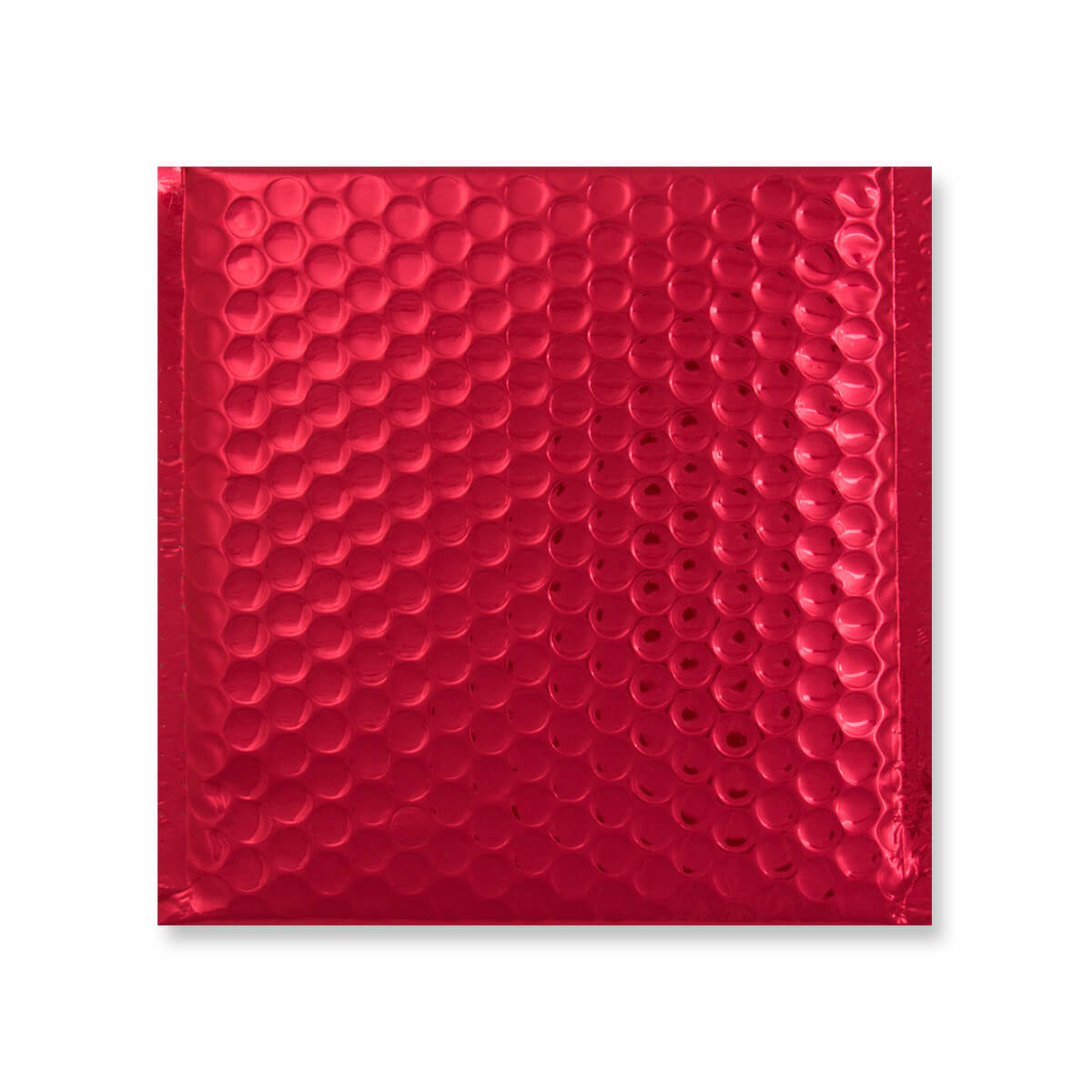 165x165 Rode glanzende metaalachtige luchtkussen enveloppen