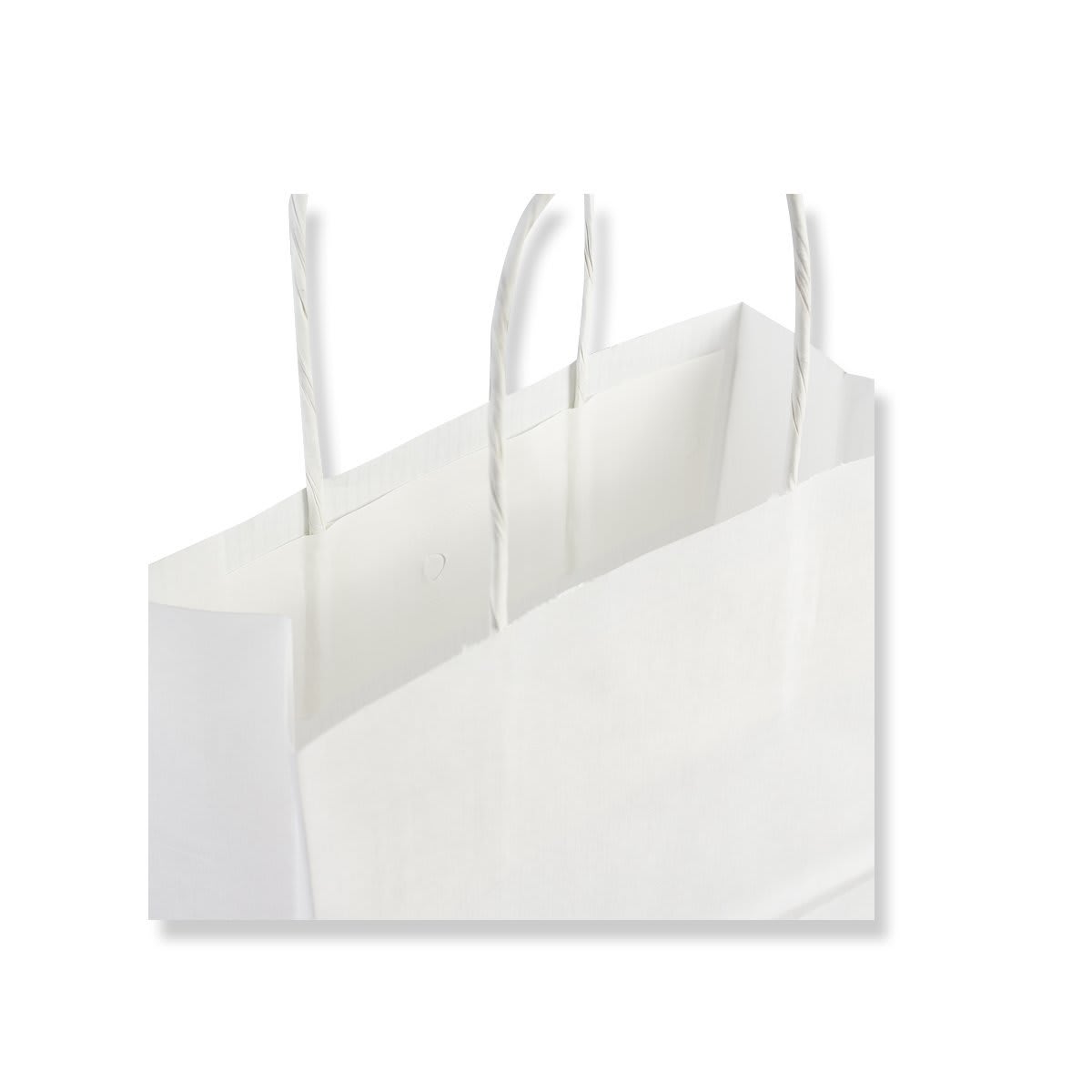 Sac à poignée torsadée en papier kraft blanc moyen 