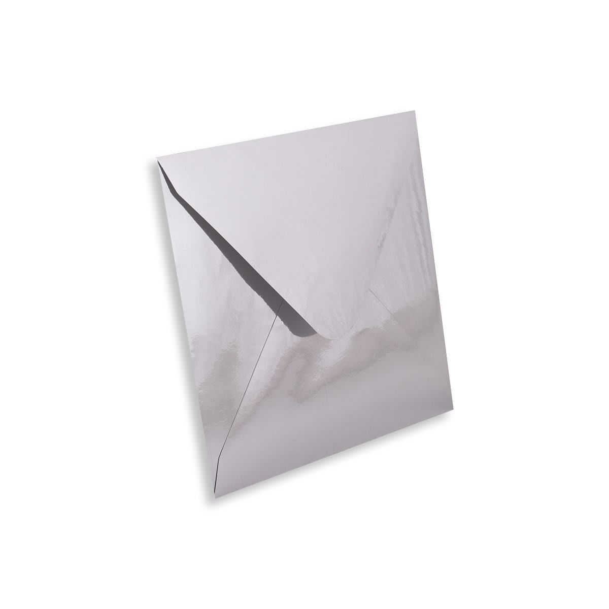 130x130mm Carré Argenté Finition Miroir Enveloppes Gommées 120g/m²