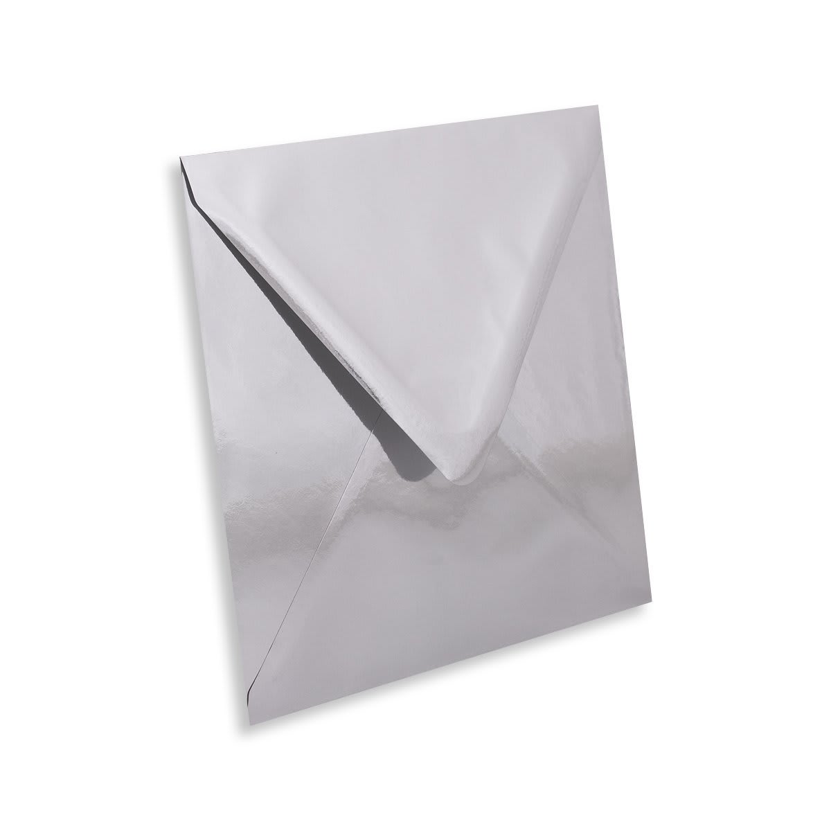160x160mm Argent Carré Finition Miroir Gommé 120gsm Enveloppes