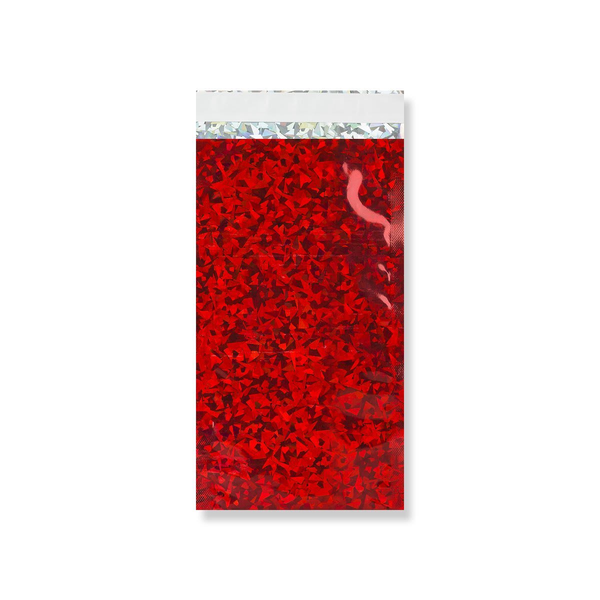 229mm x 114mm Sac en aluminium holographique rouge Peel & Seal