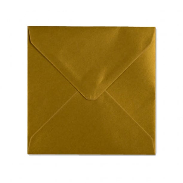 100x100mm Square Metallic Gold Gummed Plain 100gsm Wove Envelopes