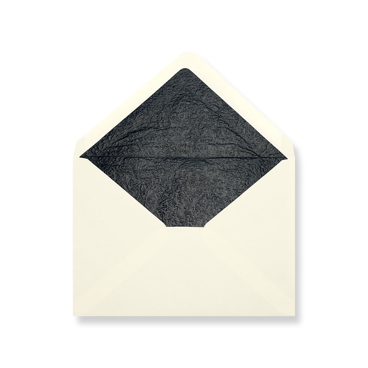 114x162 Enveloppes gommées doublées de tissu noir ivoire