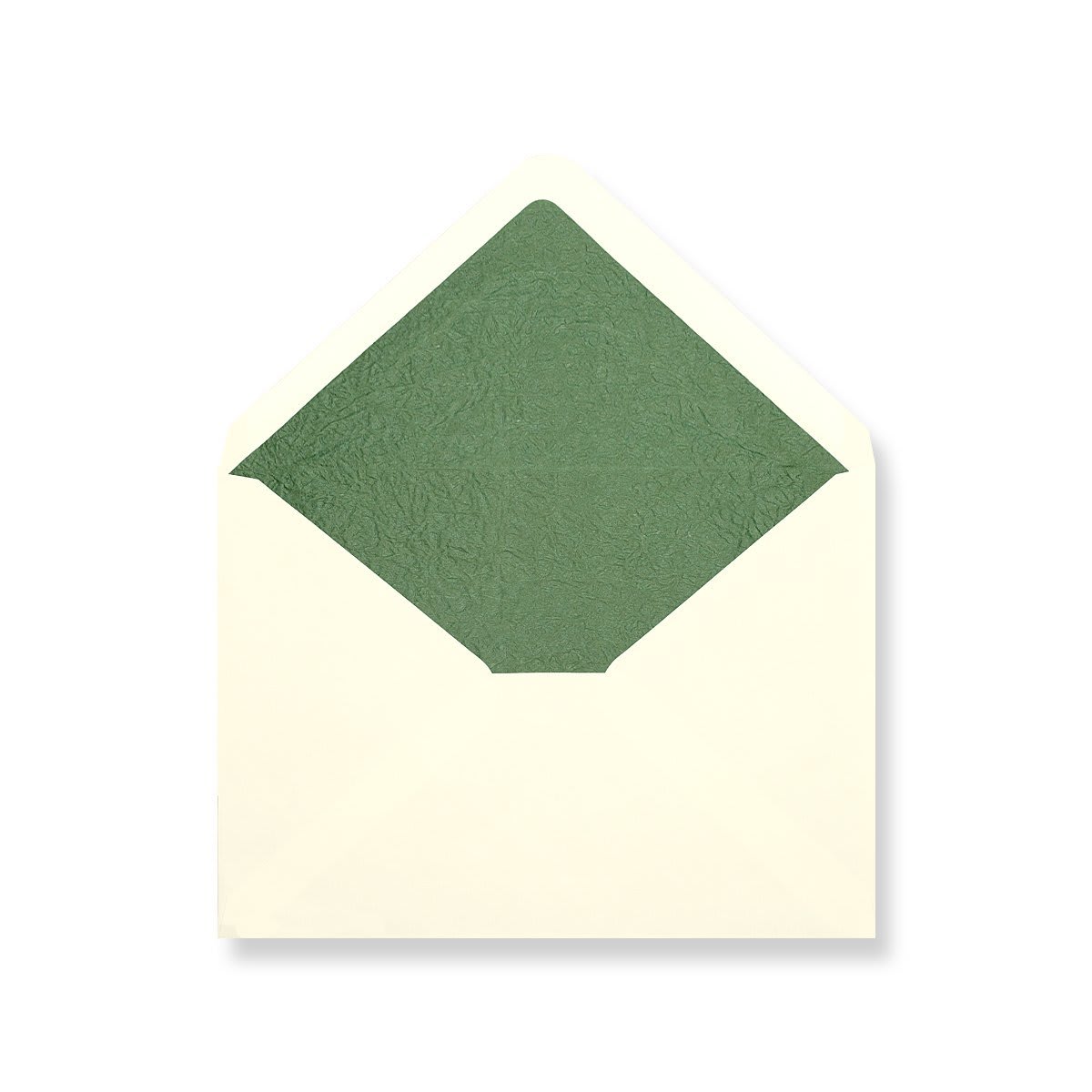 114x162 Enveloppes gommées doublées de tissu vert ivoire