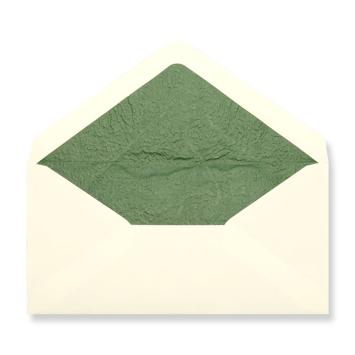 110x220 Ivory Green Tissue Lined Gummed Envelopes