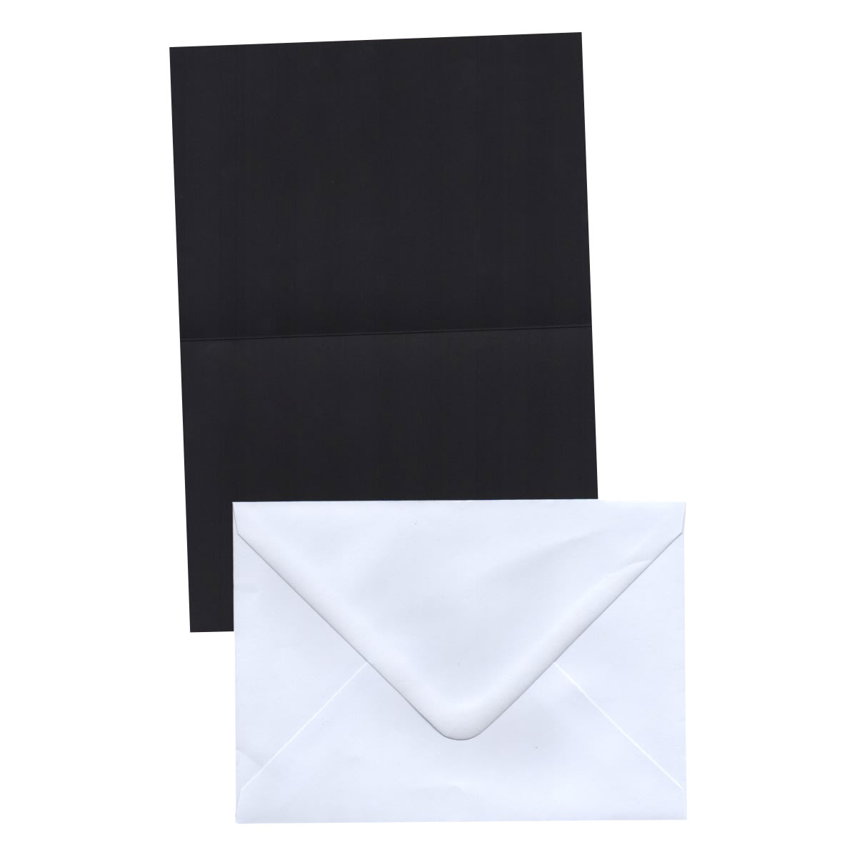 A6 Black Card Blanks &amp; White Envelopes (Pack of 20)