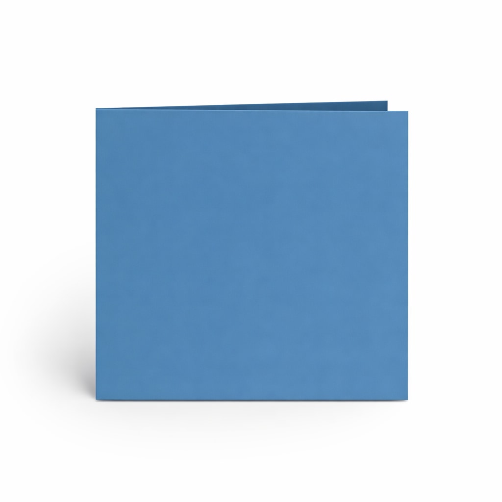 Papier Cartonné 150mm Carré Bleu Vif Plié Simple 300g/m²