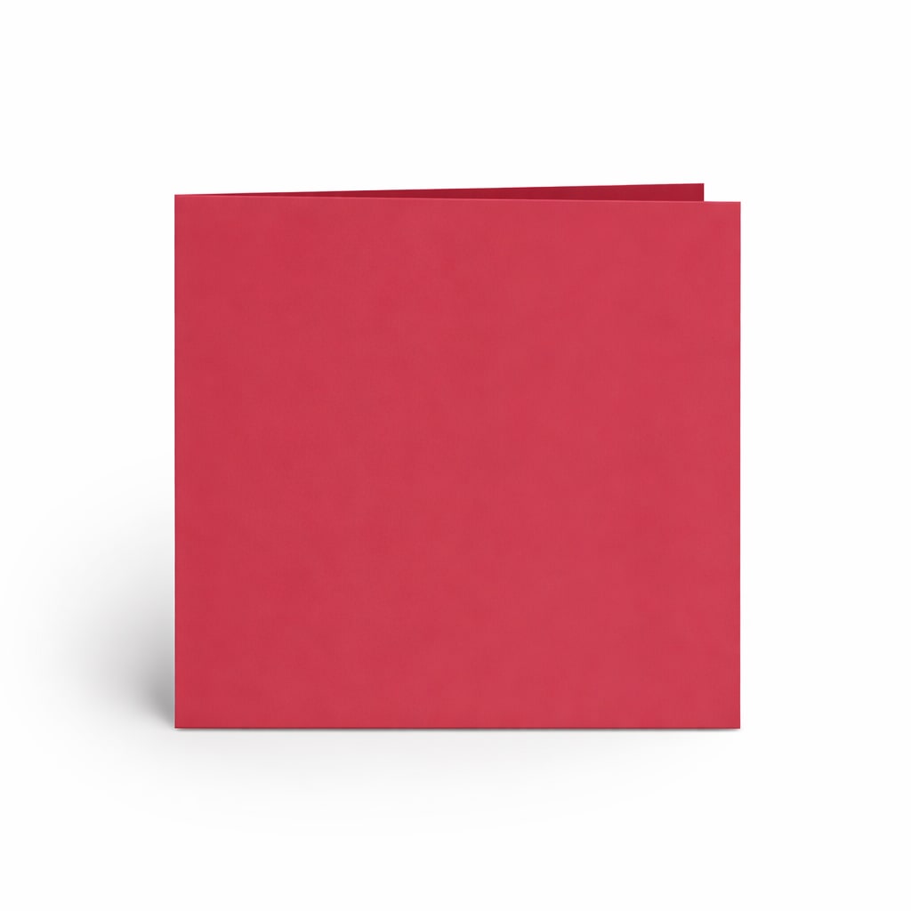 Papier Cartonné 150mm Carré Rouge Vif Plié Simple 300g/m²