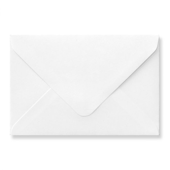 108x159mm White Wallet Gummed V Flap 120gsm Non-opaque Envelopes