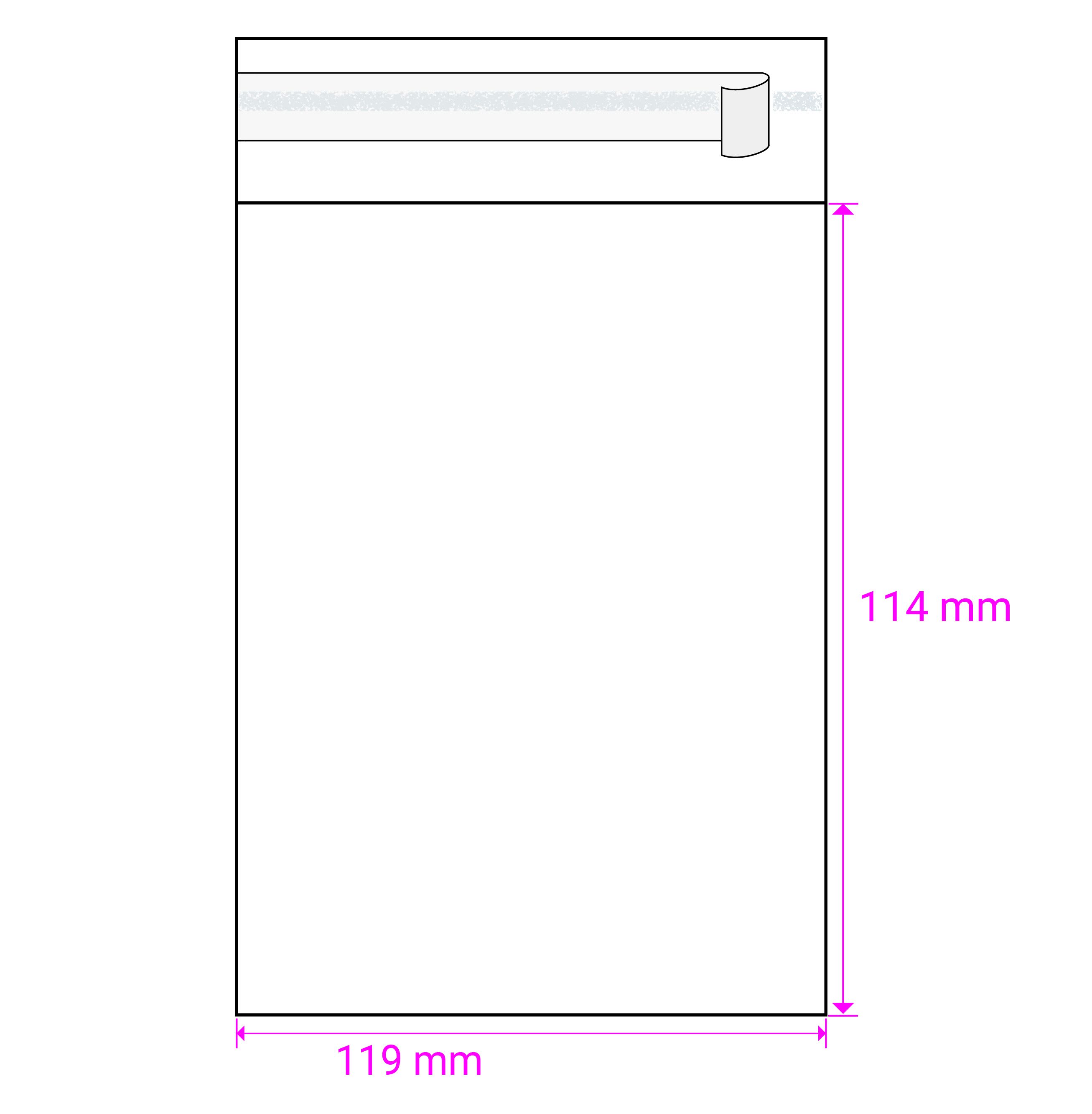 114mm Long X 119mm Wide Cello Bag Peel & Seal