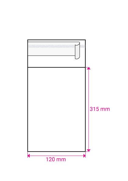 315mm Long X 120mm Wide Cello Bag Peel & Seal