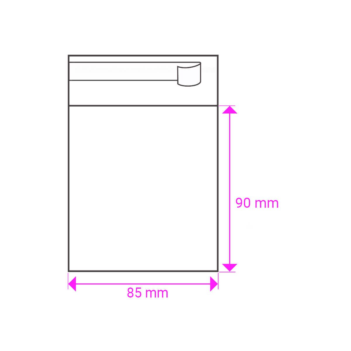 90mm Long X 85mm Wide Cello Bag Peel & Seal