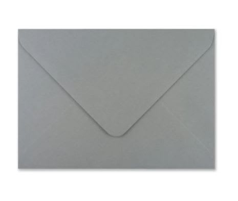 2.76 x 3.94 " Dark Grey 80lb Gummed V Flap Wallet Envelopes