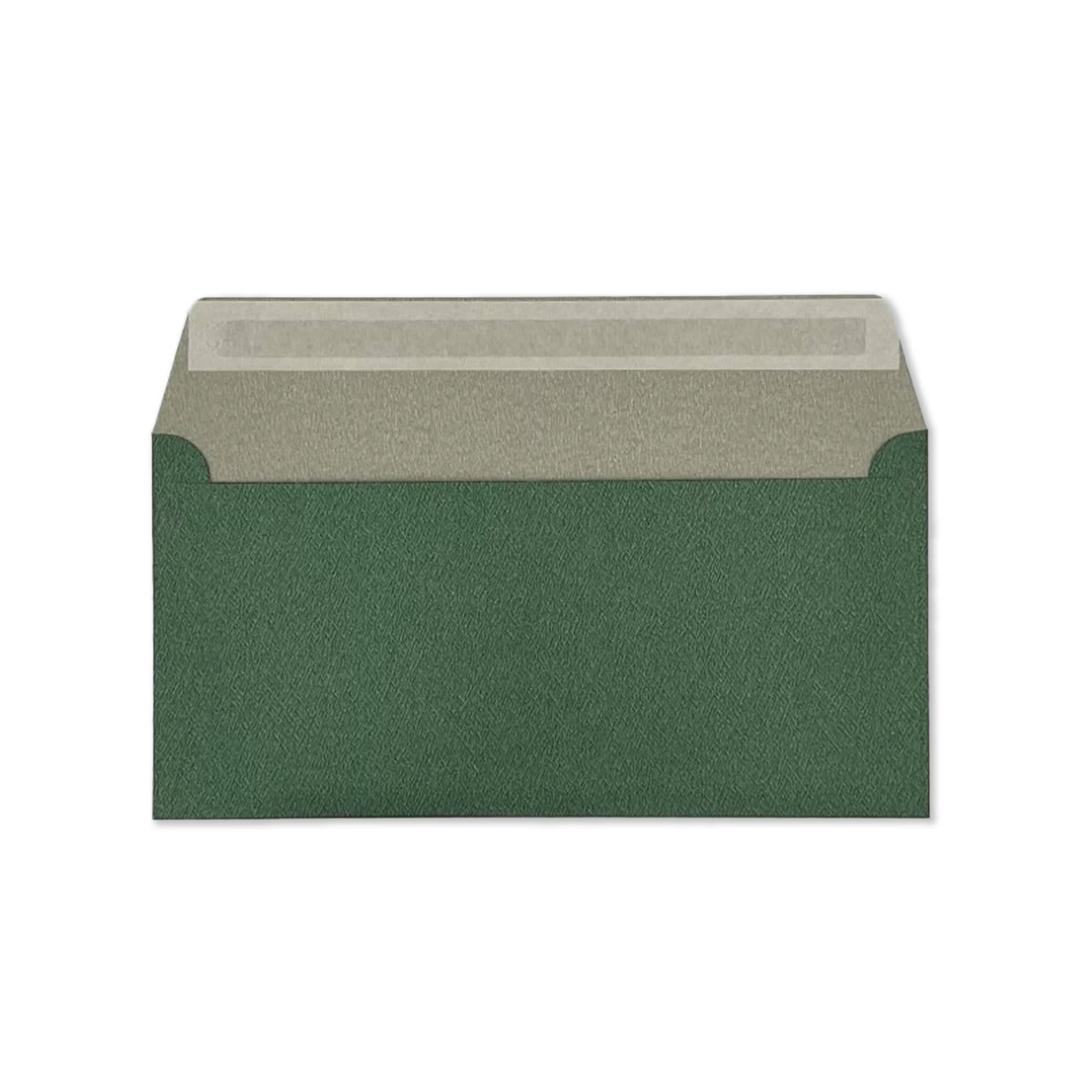110x220 Forest Green Textured Silk 120gsm Peel & Seal Envelopes