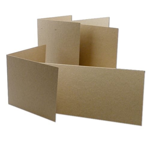 NATURAL KRAFT SINGLE FOLD CARD BLANKS - Creased to 125 x 125 mm (SQUARE)