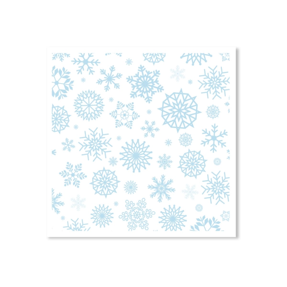 White 155mm Square Printed Snowflakes Envelopes 120gsm