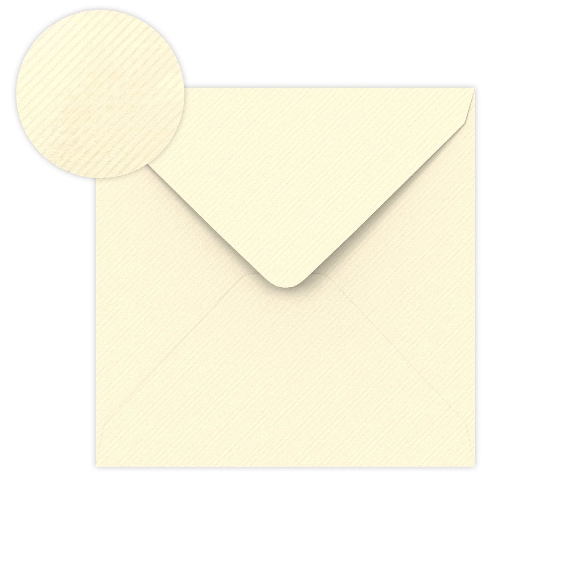 Ivoire vergé 155mm Enveloppes carrées 120g/m²