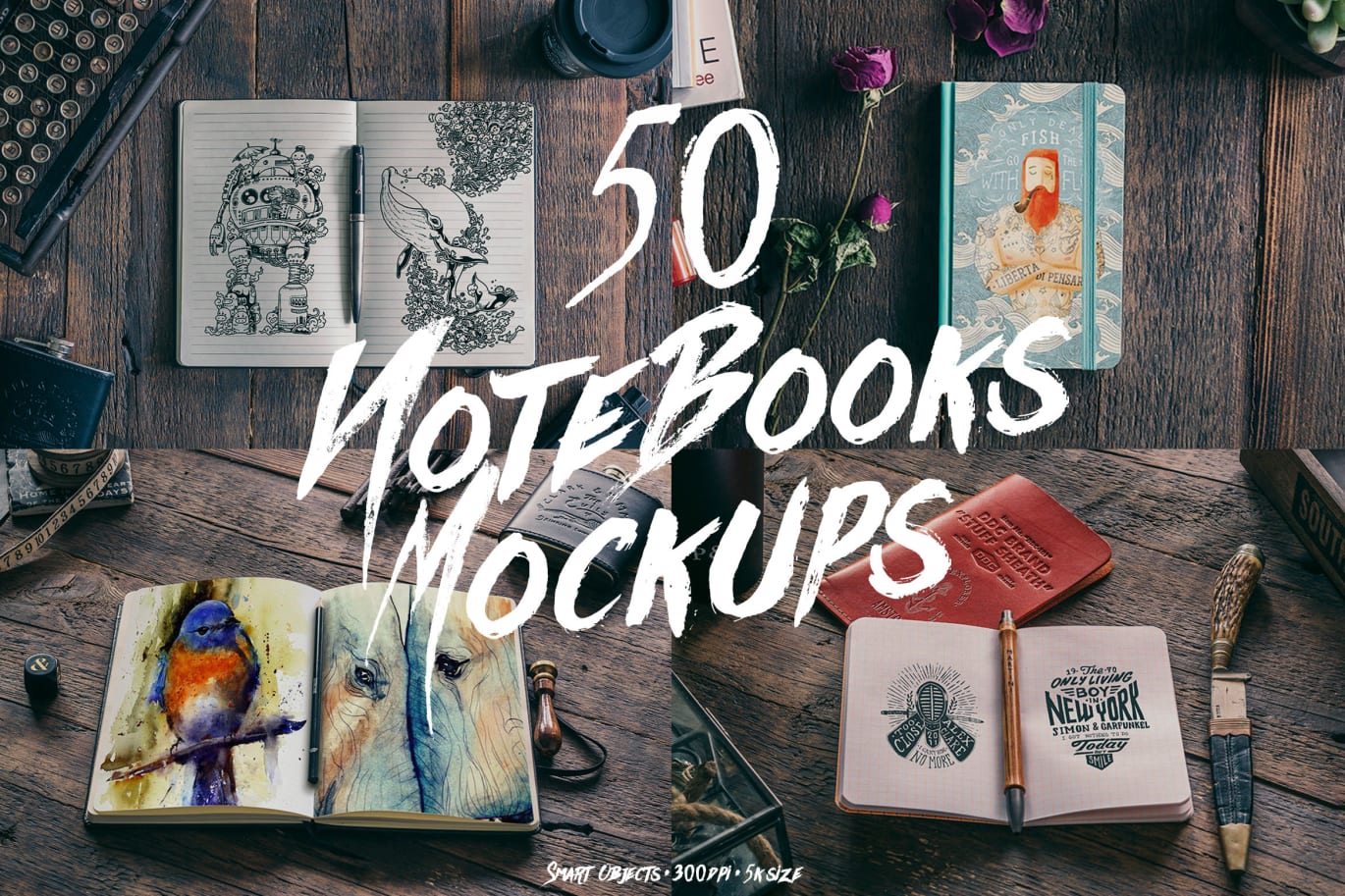 Download 50 Notebooks Mockups by Madebyvadim on Envato Elements