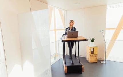 Treadmill at your work station, stay in shape and productive