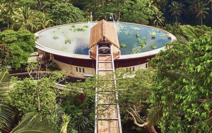 Rising above lush Ayung River Valley, accentuated by rice-bowl shaped pond as the portal to its architecture, ethereal energy awakens and soothes your mind and soul.  Sayan, Bali