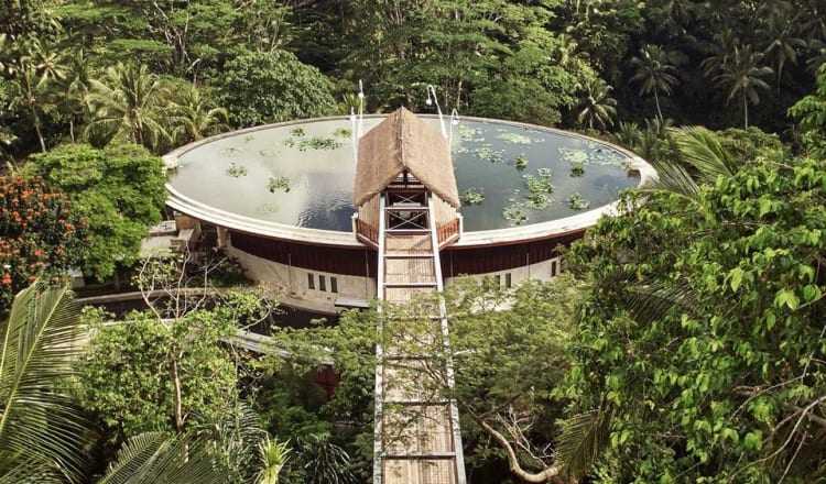 Rising above lush Ayung River Valley, accentuated by rice-bowl shaped pond as the portal to its architecture, ethereal energy awakens and soothes your mind and soul. Sayan, Bali Rising above lush Ayung River Valley, accentuated by rice-bowl shaped pond as the portal to its architecture, ethereal energy awakens and soothes your mind and soul. Sayan, Bali