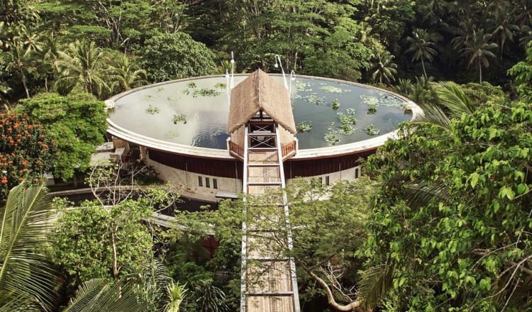 Rising above lush Ayung River Valley, accentuated by rice-bowl shaped pond as the portal to its architecture, ethereal energy awakens and soothes your mind and soul.  Sayan, Bali