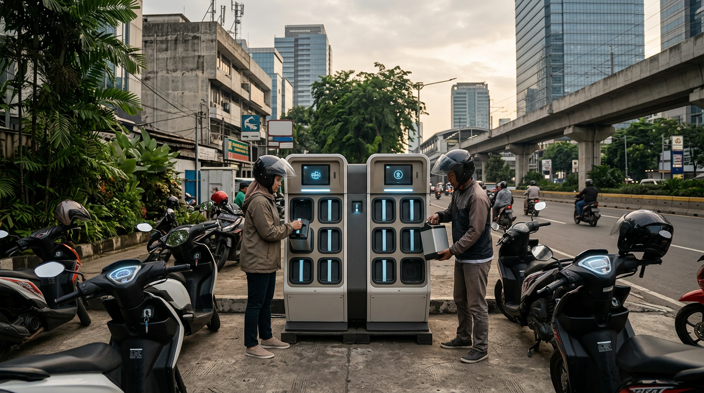 Electric Motorcycle Battery Swap Ecosystem