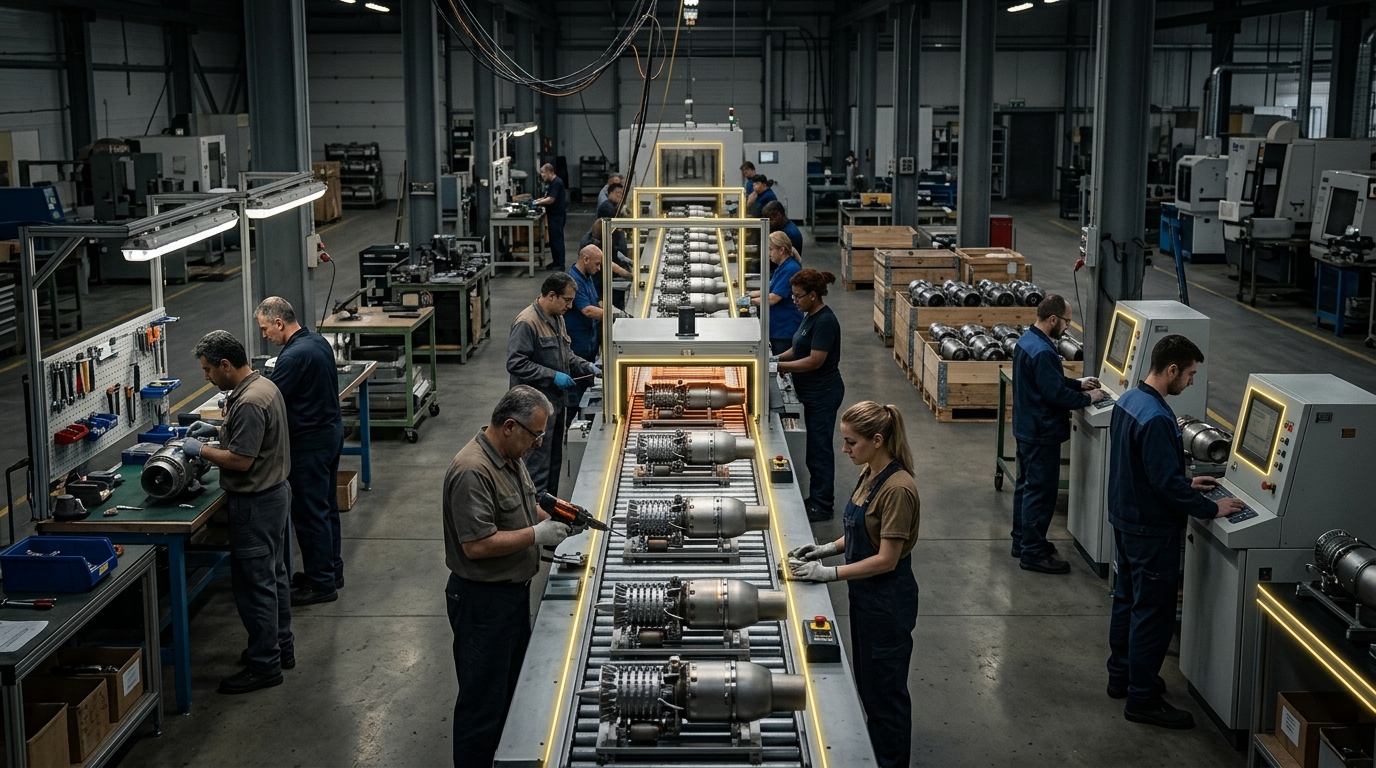 Low-Cost Turbojet Engine Mass Production