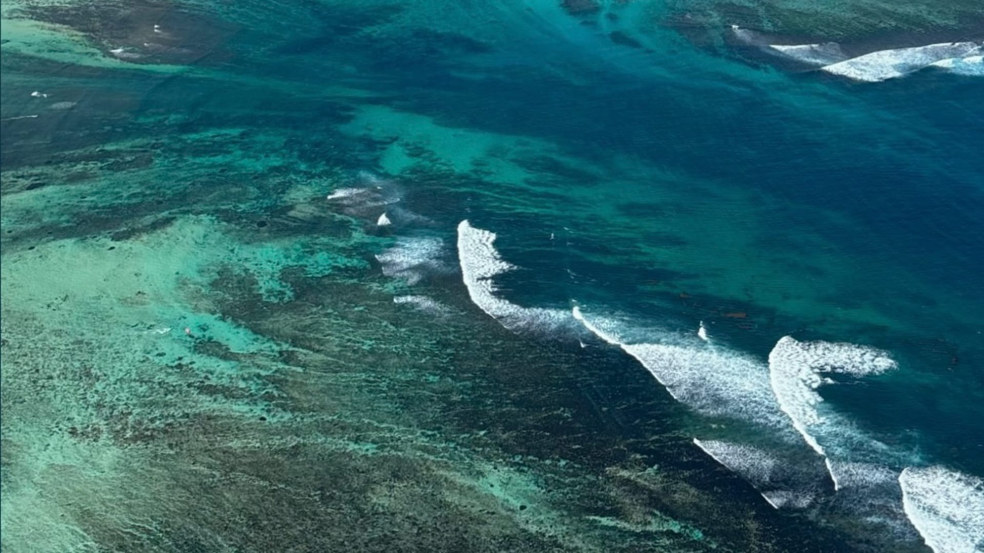 Mauritius, Palmenstrand und türkisblaue Lagune