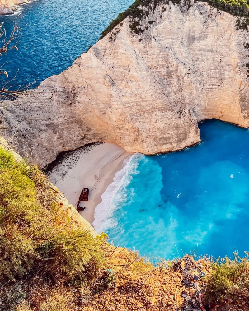 Greece, white houses and blue sea on the Cyclades