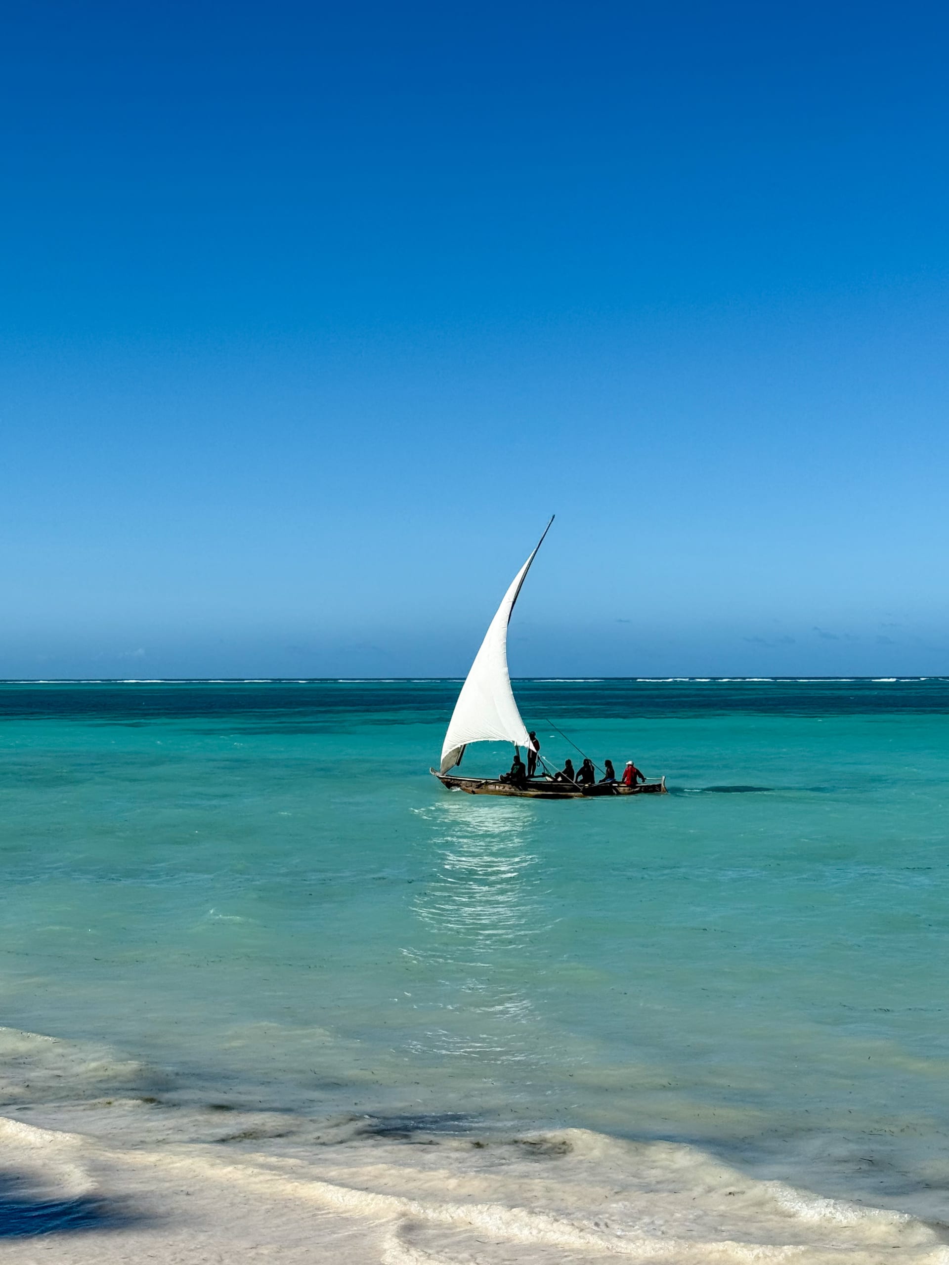 Zanzibar, turquoise water and white sand beach