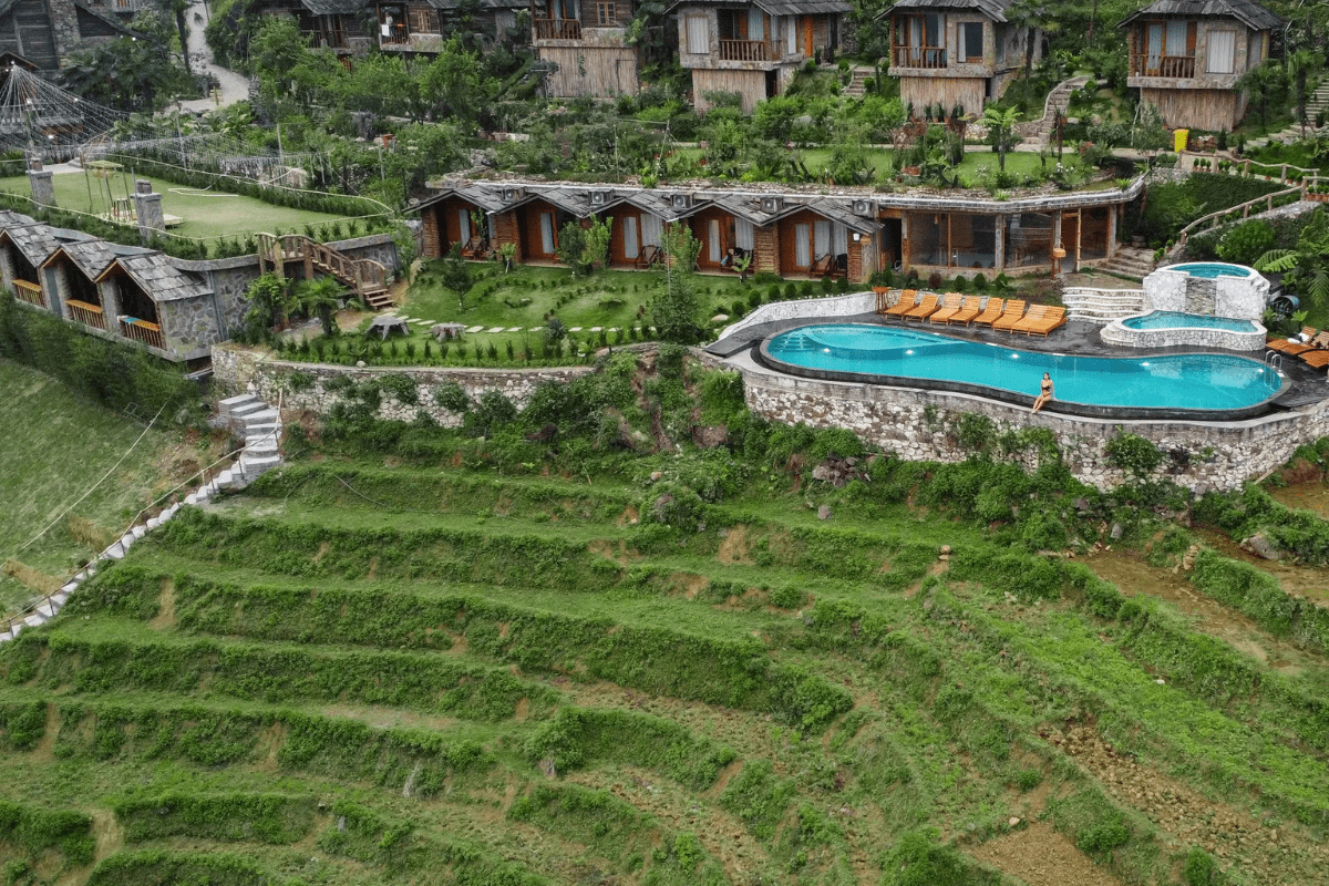 Reisterrassen und Resort in Sa Pa