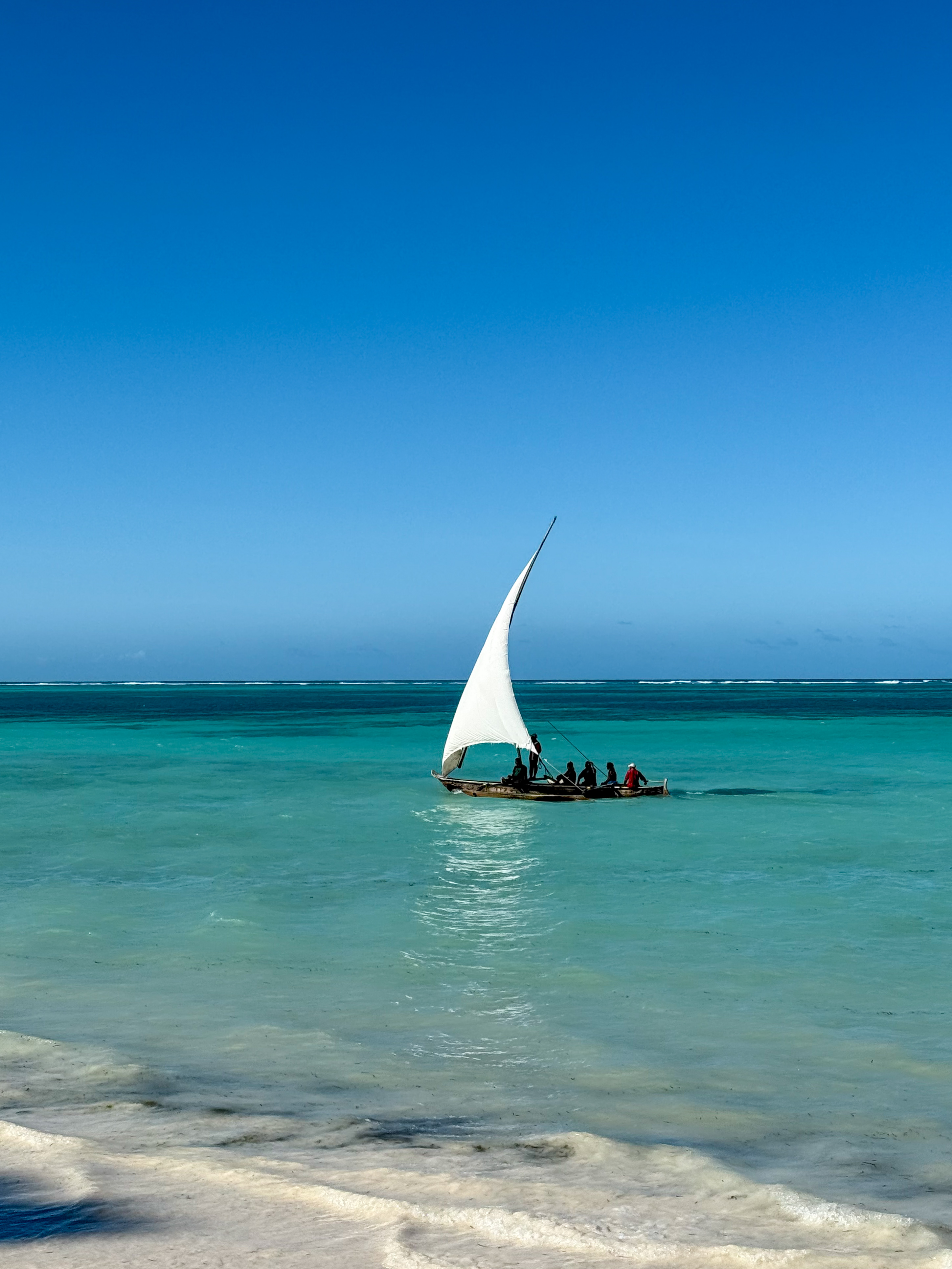 Sansibar, türkisblaues Wasser und weißer Sandstrand