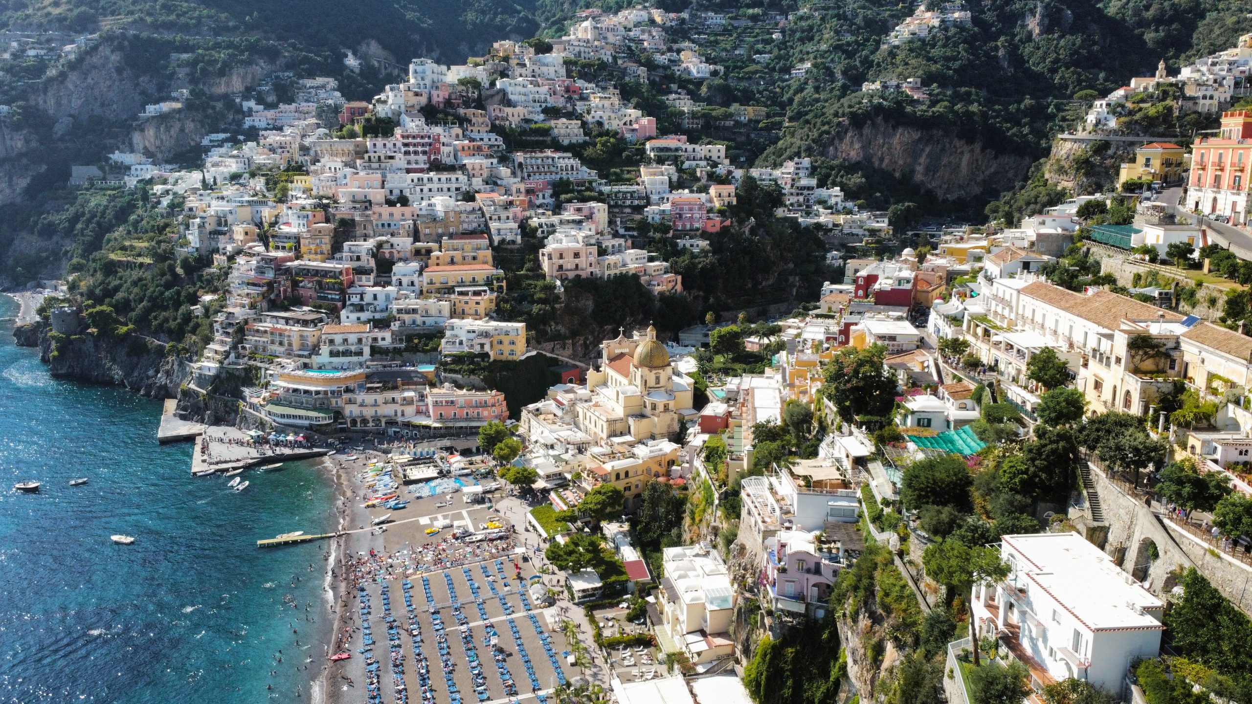 Bus- und Fährfahrt entlang der Küste, Positano