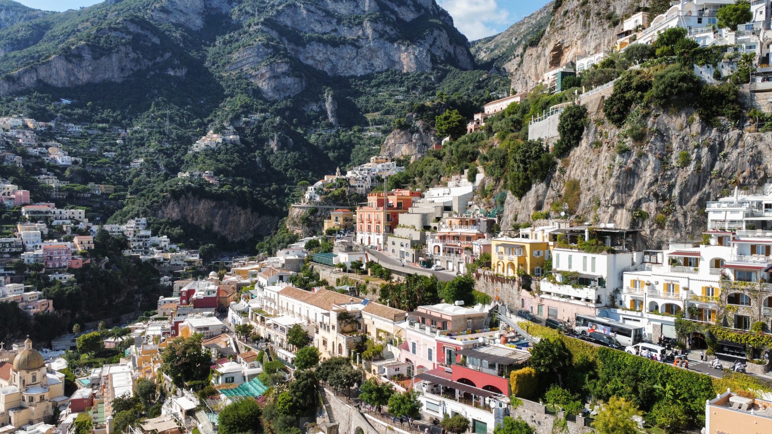 Bus- und Fährfahrt entlang der Küste, Positano